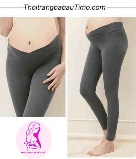 QUẦN LƯNG THUN CHO BÀ BẦU - QUẦN LEGGING BẦU CẠP CHÉO 9 quần lưng thun cho bà bầu