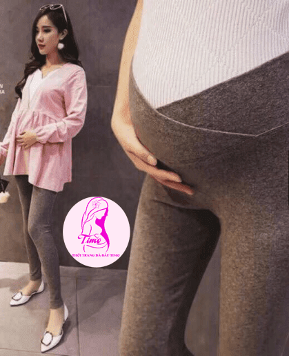 QUẦN LƯNG THUN CHO BÀ BẦU - QUẦN LEGGING BẦU CẠP CHÉO 10 quần lưng thun cho bà bầu